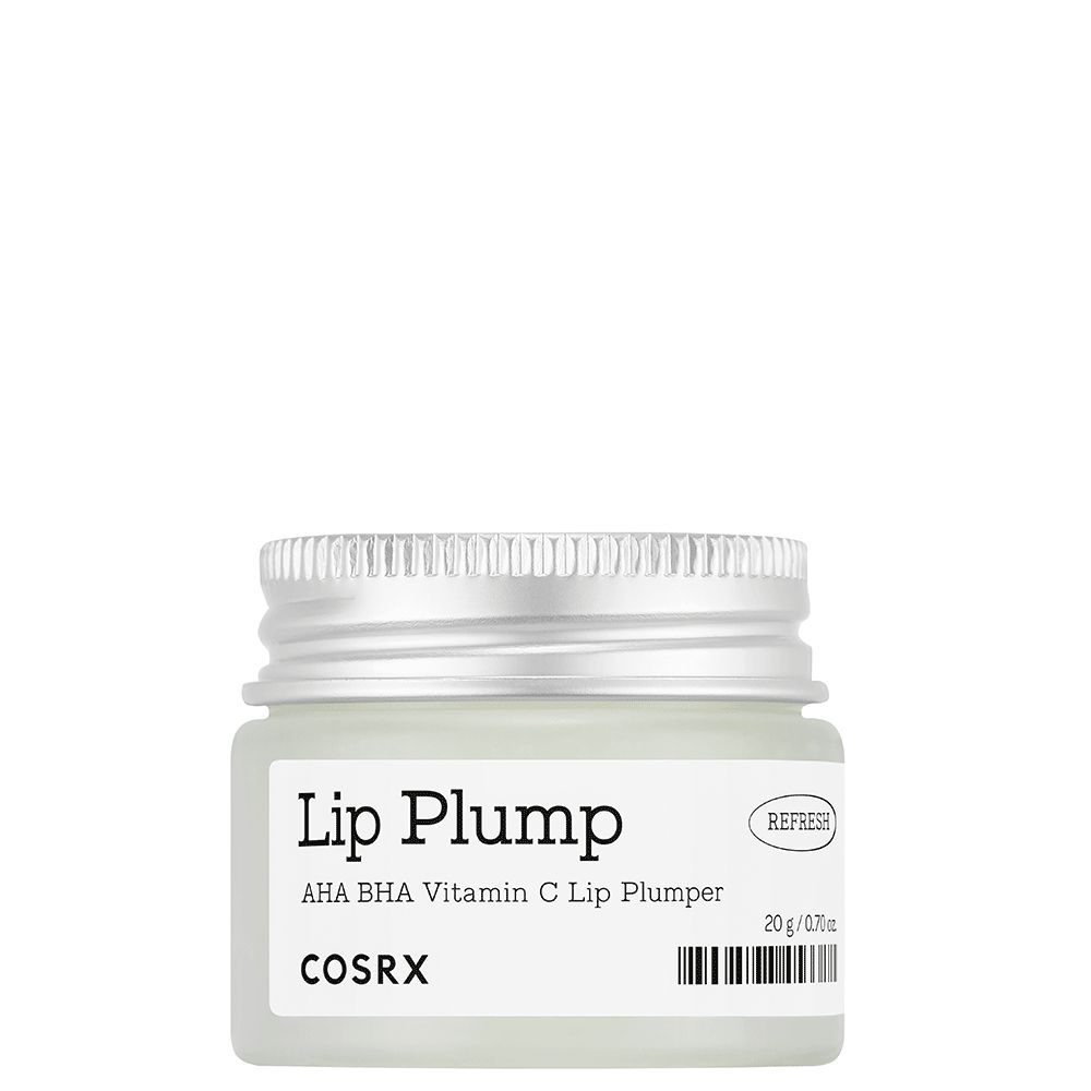 COSRX AHA BHA Vitamin C Lip Plumper in einem kleinen Glasbehälter mit silbernem Deckel.