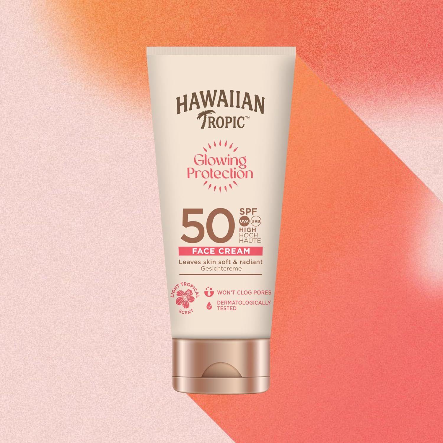 Hawaiian Tropic | Glowing Protection Gesichts-Sonnenlotion, wasserfeste Sonnencreme mit LSF 50 UVA-