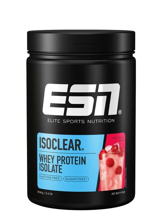 ESI Isoclear Whey Protein Isolat Dose, Kirschgeschmack, Laktosefrei, Zuckerfrei.