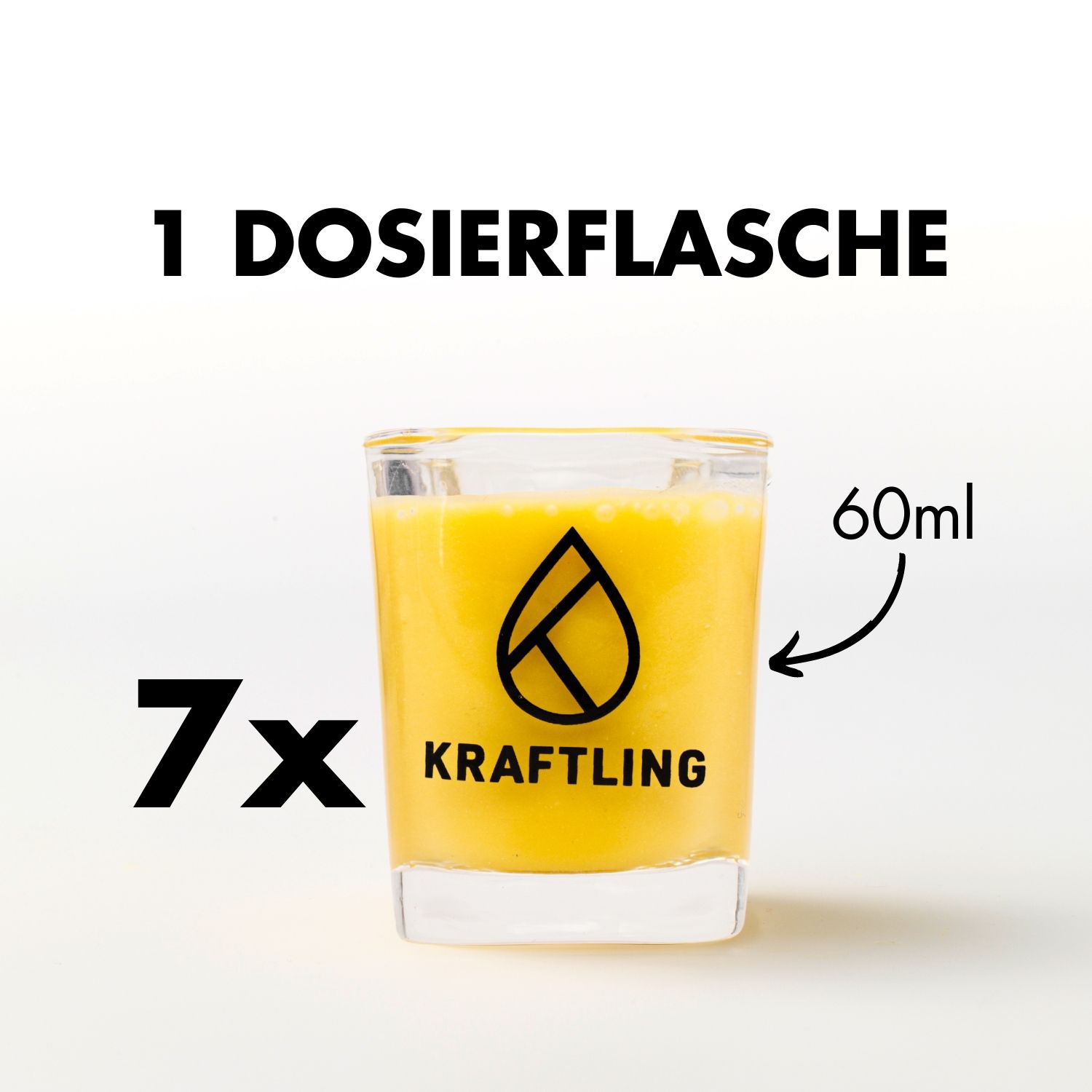 Kraftling Ingwer Shot Dosierflasche  Mango Maracuja  7 Shots