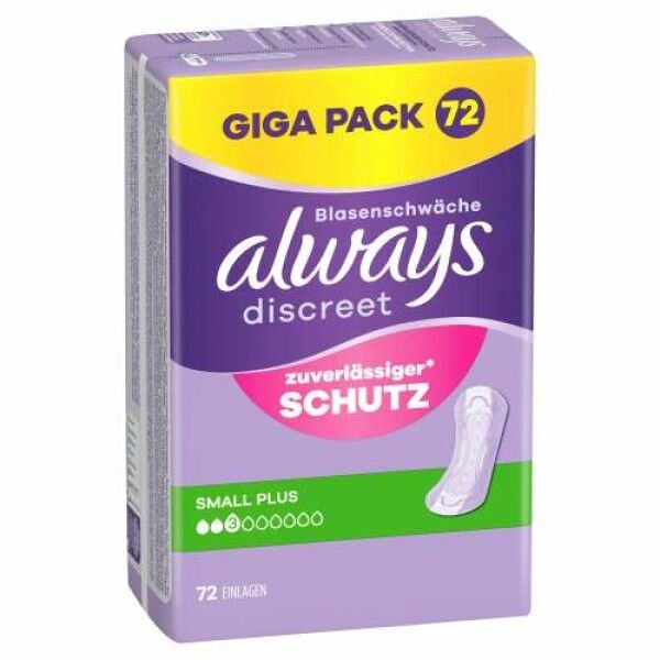 Always Discreet Inkontinenz Small Plus Gigapack 72 Stück