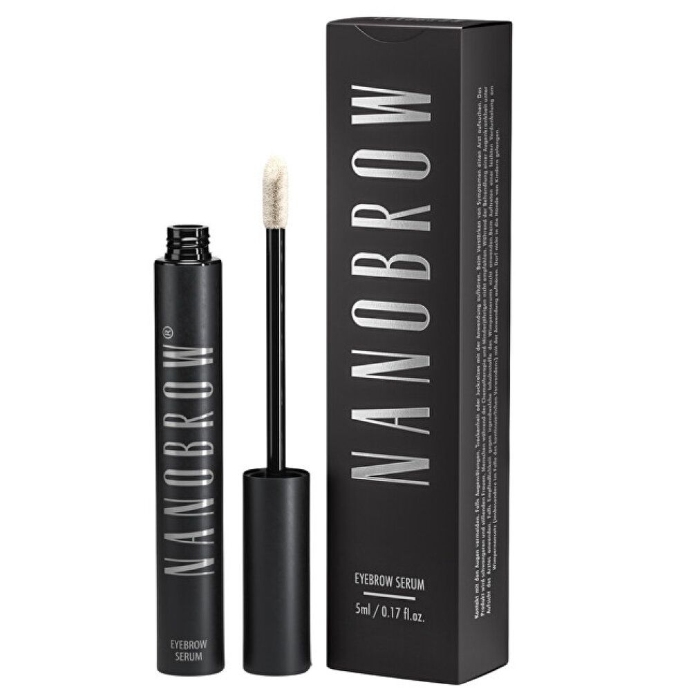 Schwarze Flasche und Verpackung für Nanobrow Augenbrauenserum, 5ml/0.17 fl.oz.
