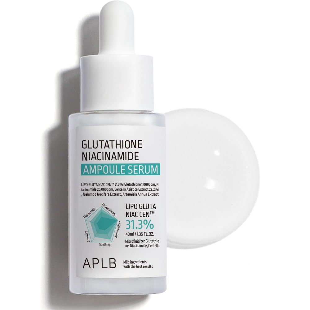 Serumflasche mit Pipette. Aufschrift: Glutathione Niacinamide Ampoule Serum. Text: Lipo Gluta Niac Cen 31.3%.