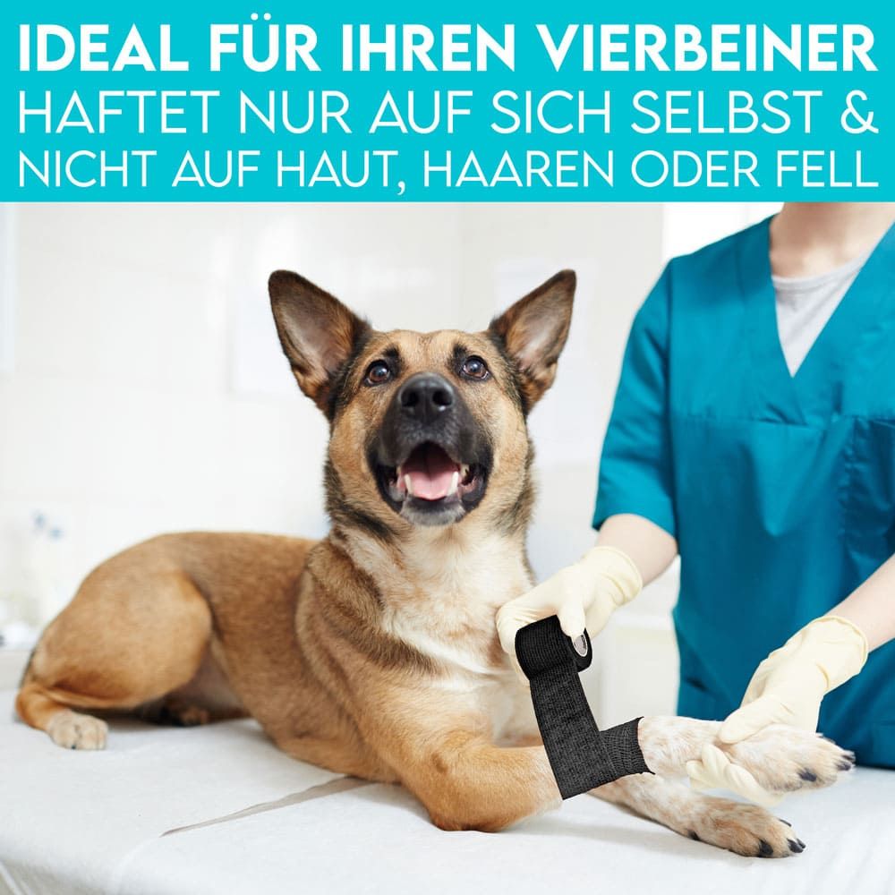 HUND IST KÖNIG® Verband selbstklebend, Fixierbinde 12x4,7m Selbstklebende Bandage für Mensch & Tier