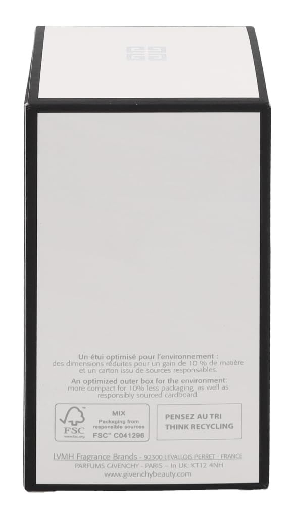 Rückseite der Schachtel. Text: Optimierte Außenverpackung für die Umwelt. FSC-Zertifizierung. Think Recycling.