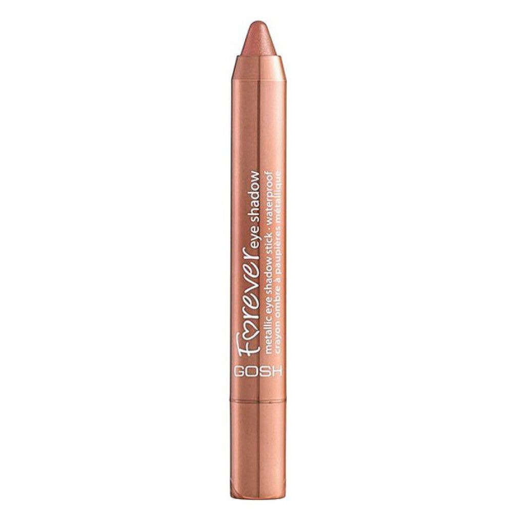 Gosh Forever Metallic Lidschattenstift 03 Light Copper. Stift in Kupferfarbe mit Produktnamen und Marke.