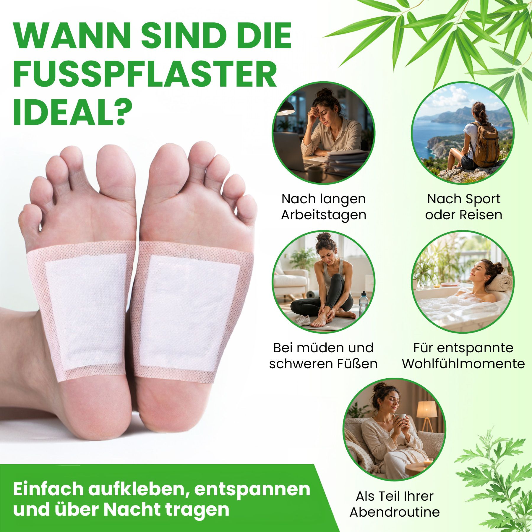 Aliver Detox Entgiftungspflaster mit Bambusessig Ingwerpulver Holzessig