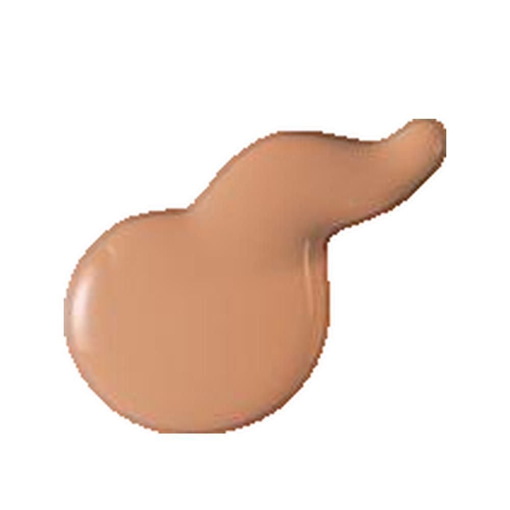 Klecks Foundation in hellem Beige. Auf weißem Hintergrund.