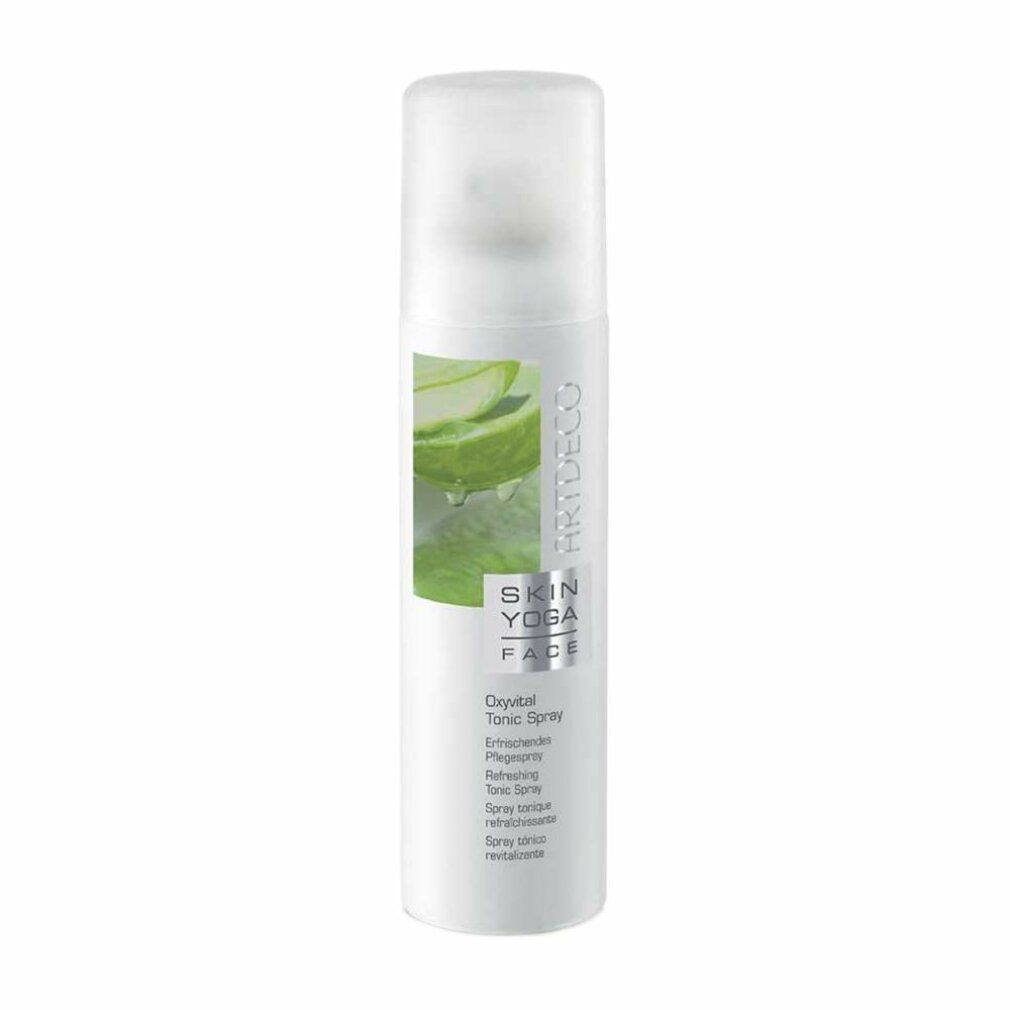 Artdeco Haut Yoga Face Oxyvital Tonic Spray in weißer Sprühflasche mit Aloe-Vera-Motiv.