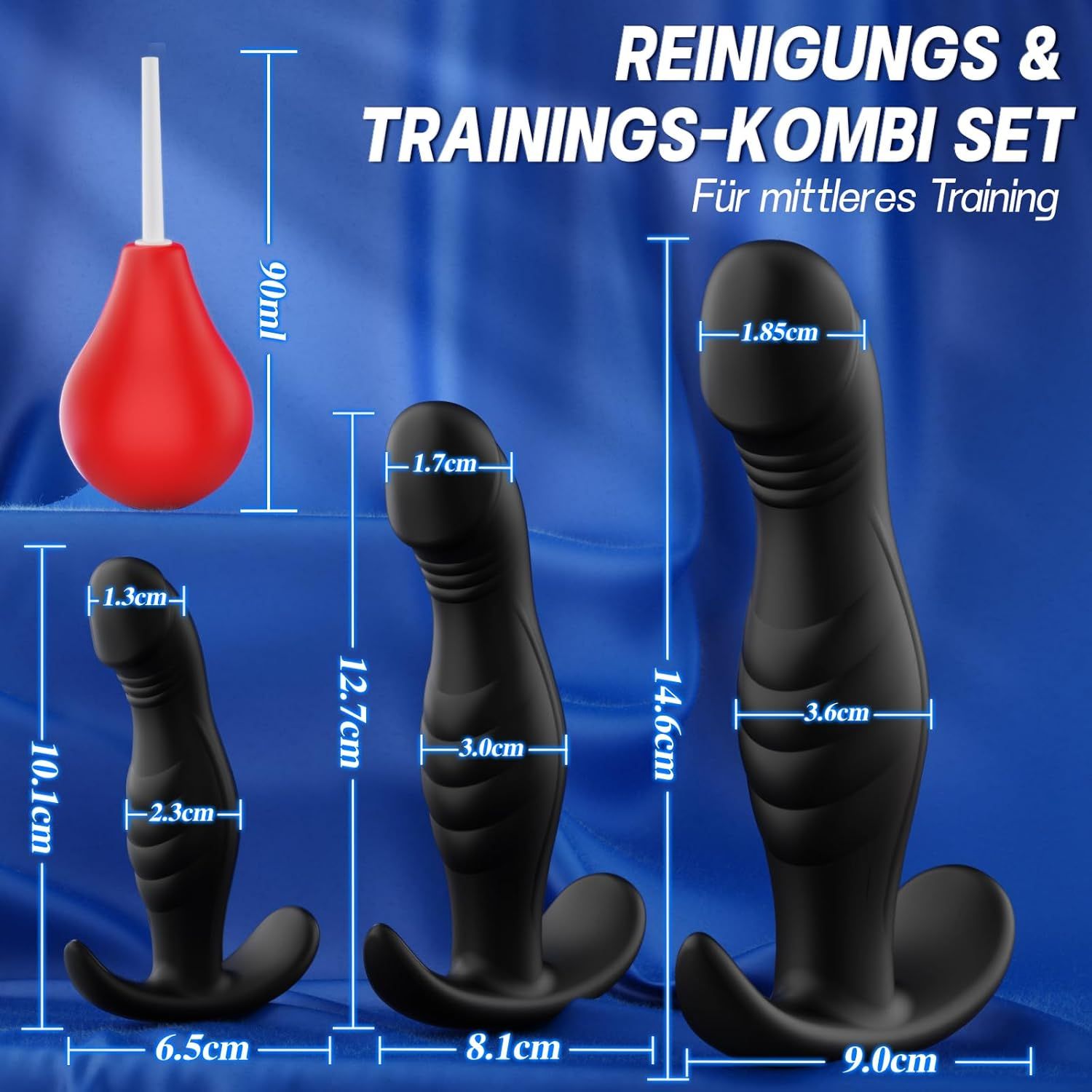Tagnaff Analplug für Frauen Männer Anal Plug Set mit Analdusche & Größen-Upgrade