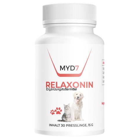 MYD7 Relaxonin Ergänzungsfuttermittel für Hunde & Katzen. 30 Presslinge, 15g.