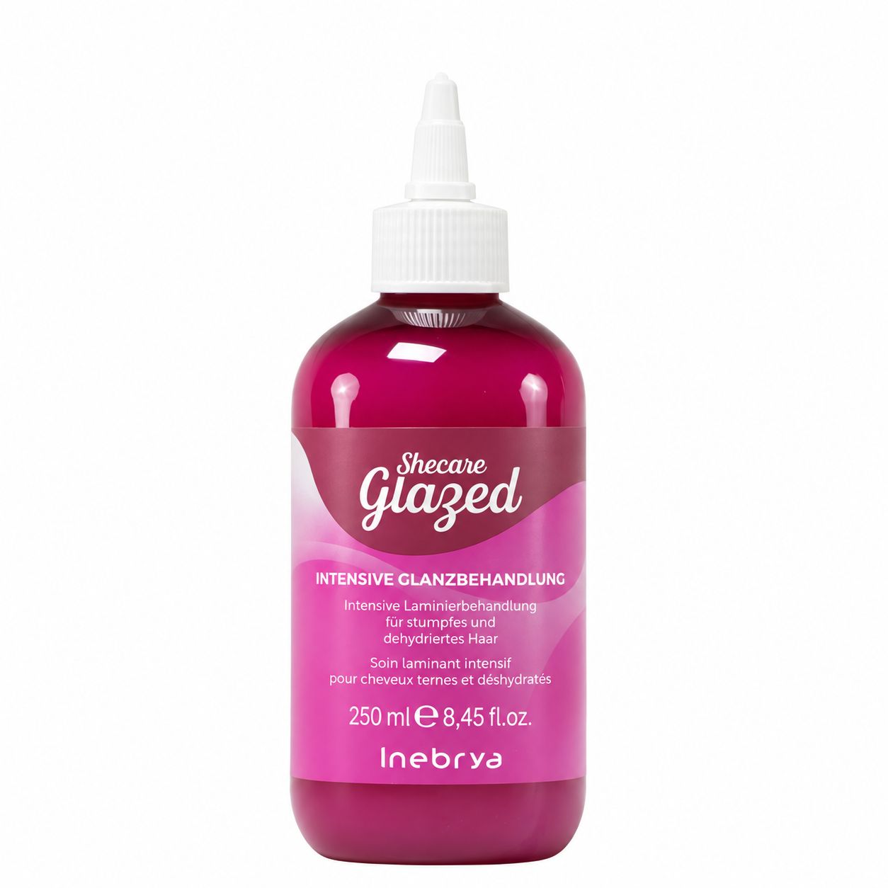 Inebrya Shecare Glazed Intensive Glanzbehandlung, 250ml Flasche mit Applikator.
