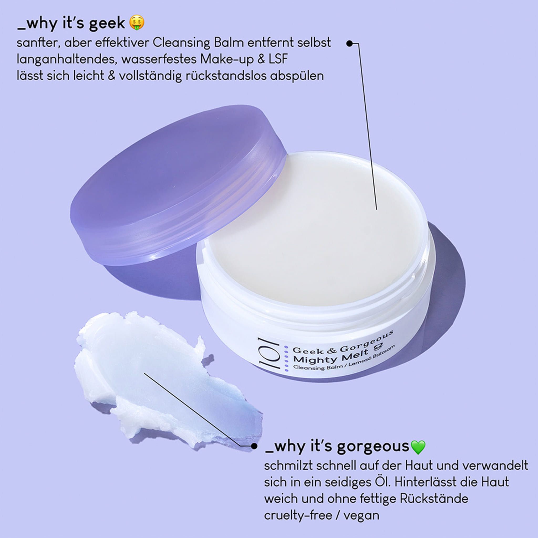 Geek & Gorgeous - Mighty Melt  - Cleansing Balm – Sanfte Reinigung für Make-up & SPF