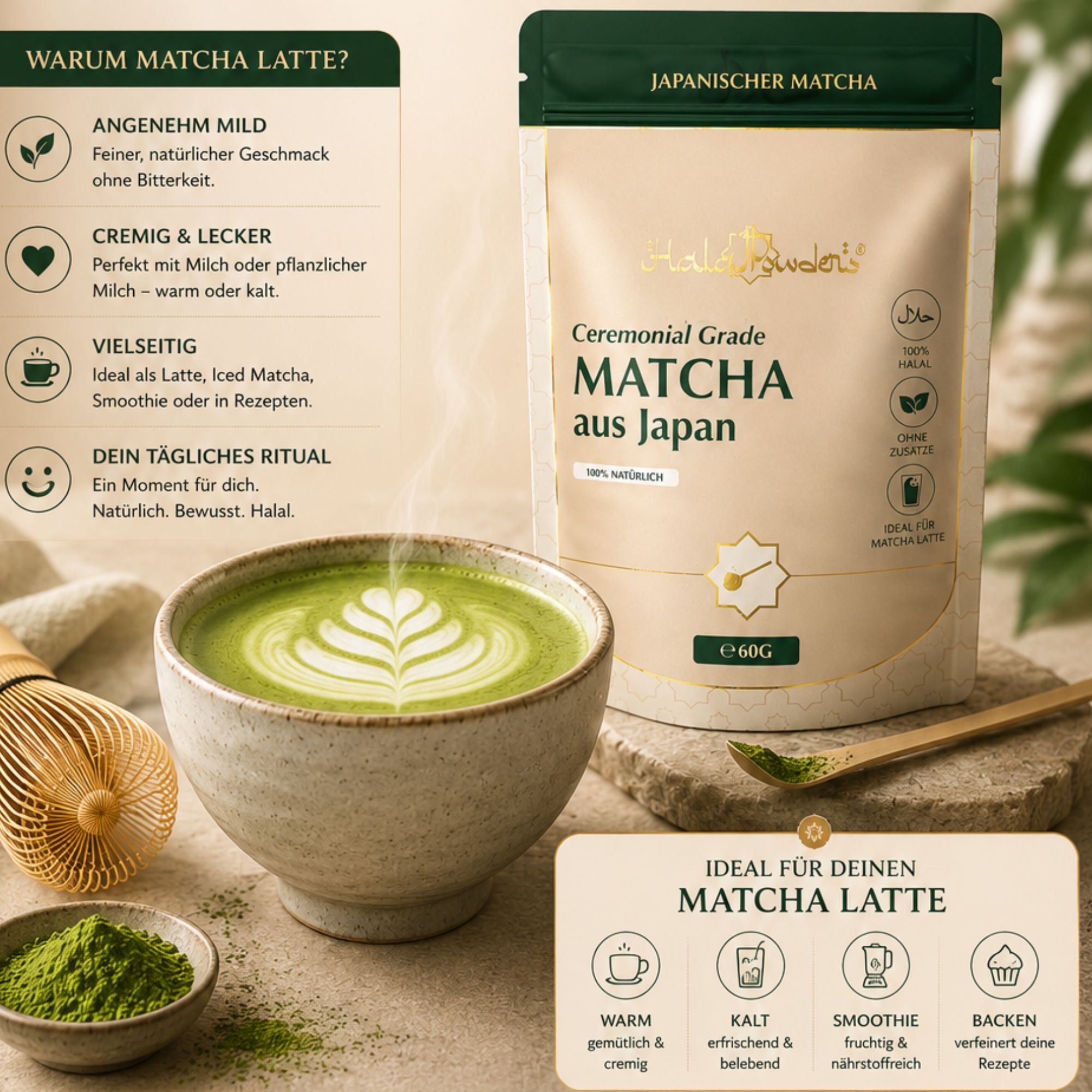 Halal Food - Ceremonial Grade Matcha (Grüntee) - aus Japan