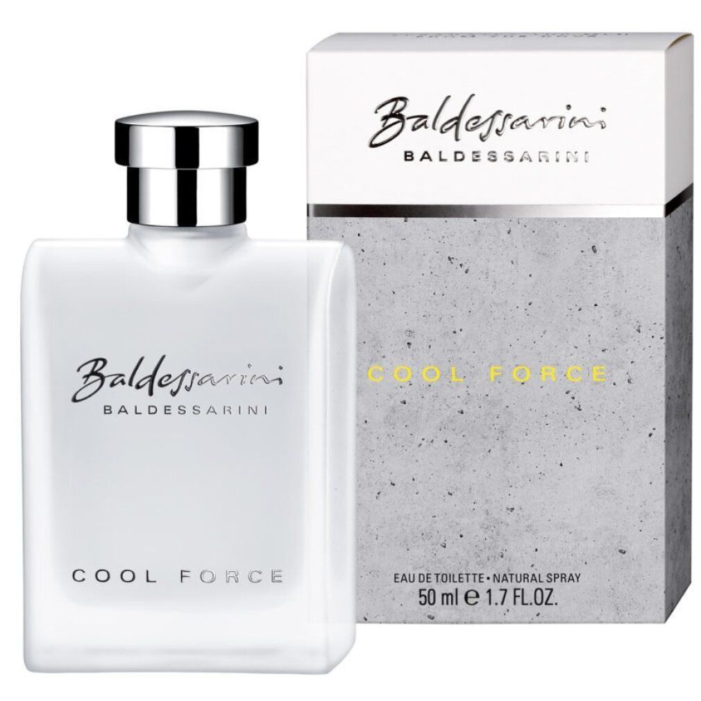 Baldessarini Cool Force Eau de Toilette Flakon und Verpackung, 50ml.