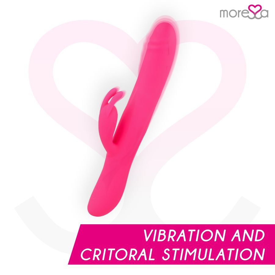 Rosa Vibrator. Text: VIBRATION AND CLITORAL STIMULATION. Marke: more❤sa.