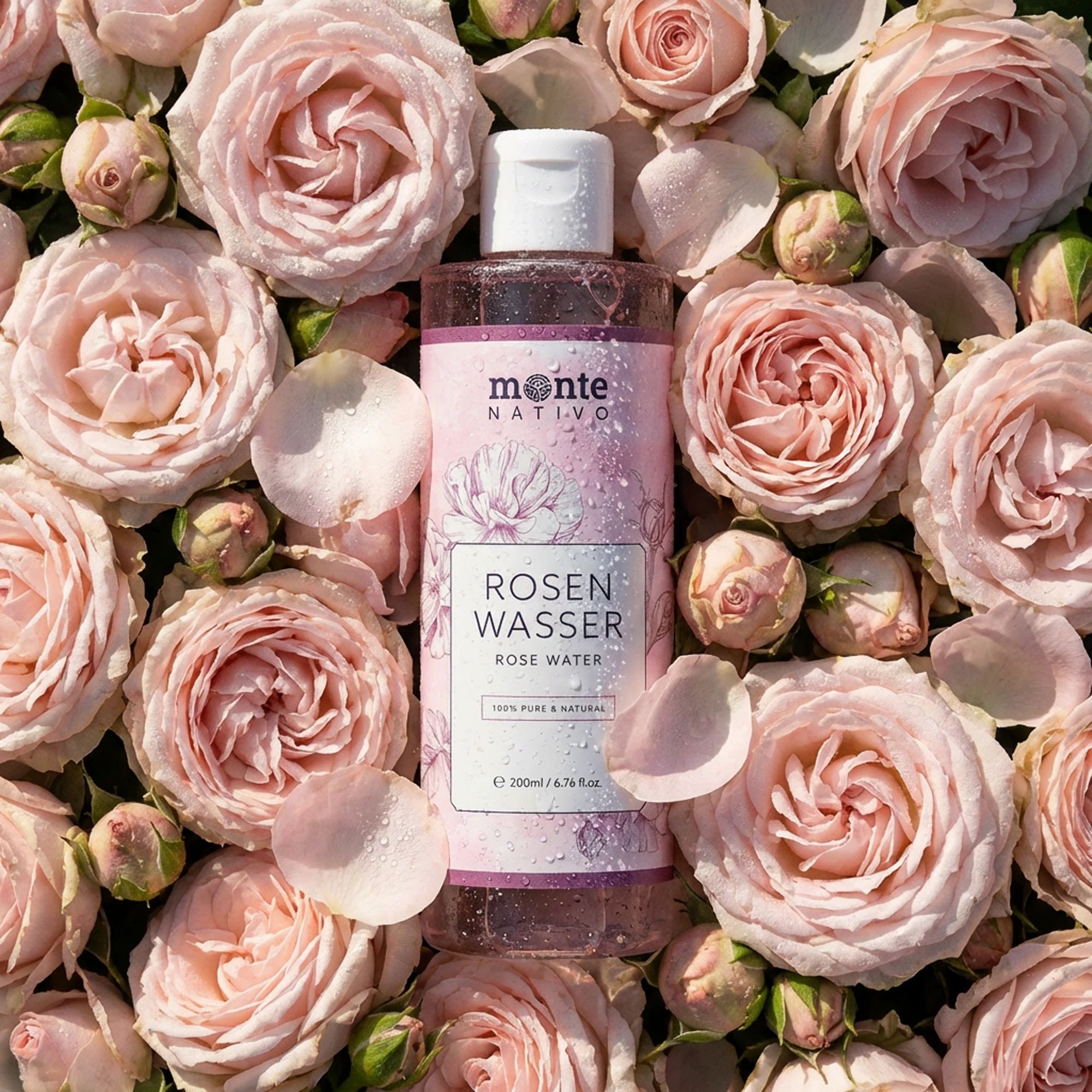 Monte Nativo Rosenwasser – 100% rein für Gesicht & Haar