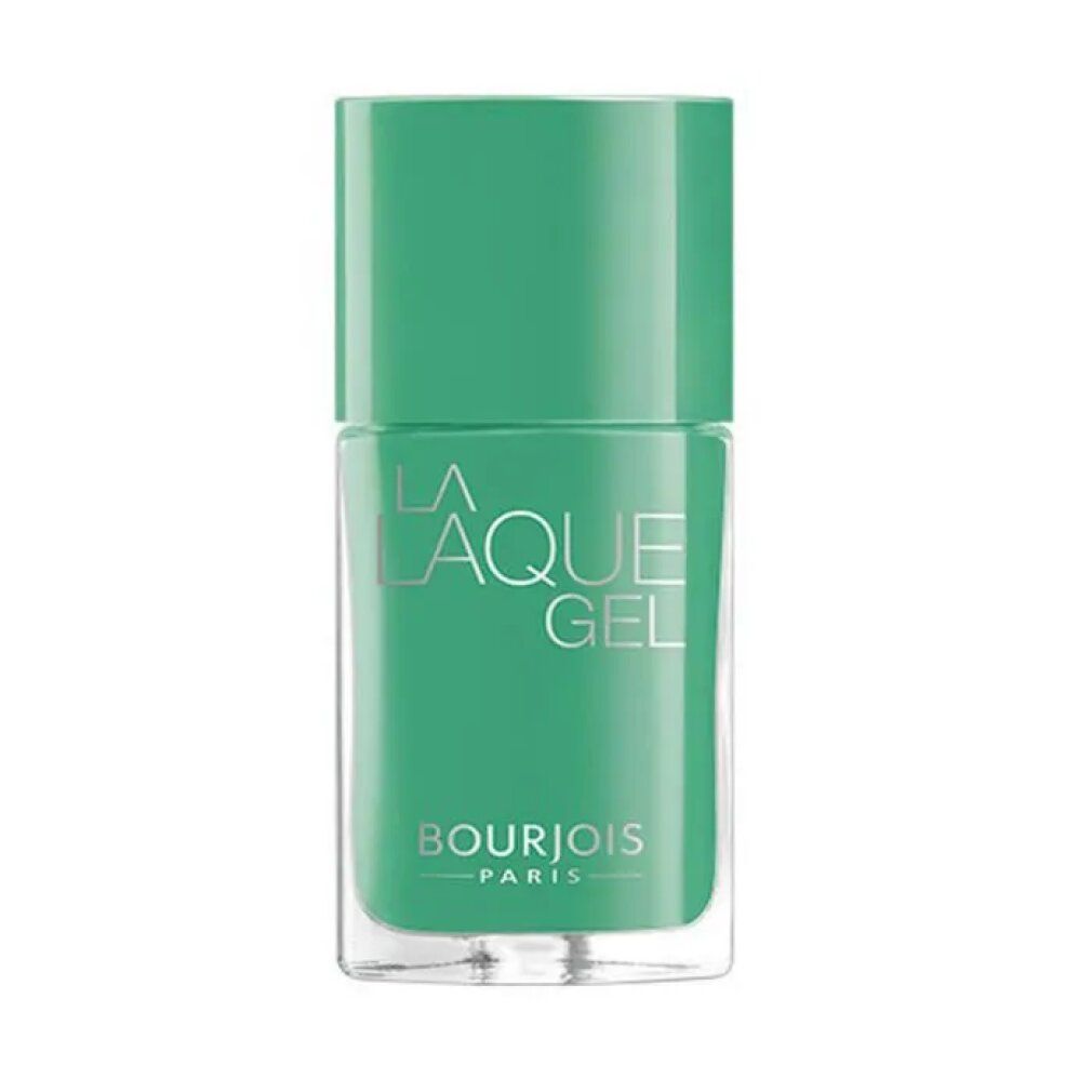 Grüne Nagellackflasche. Schriftzug: LA LAQUE GEL, BOURJOIS PARIS.