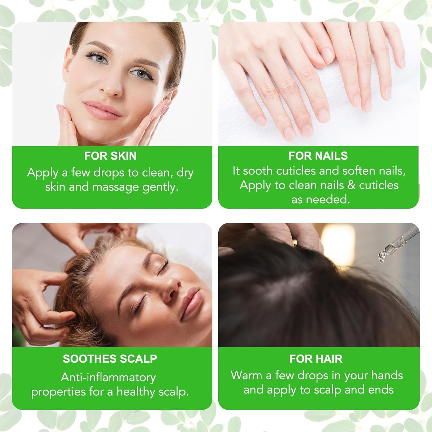 Zoxpm Moringa Oil für Haare Haut, Gesicht