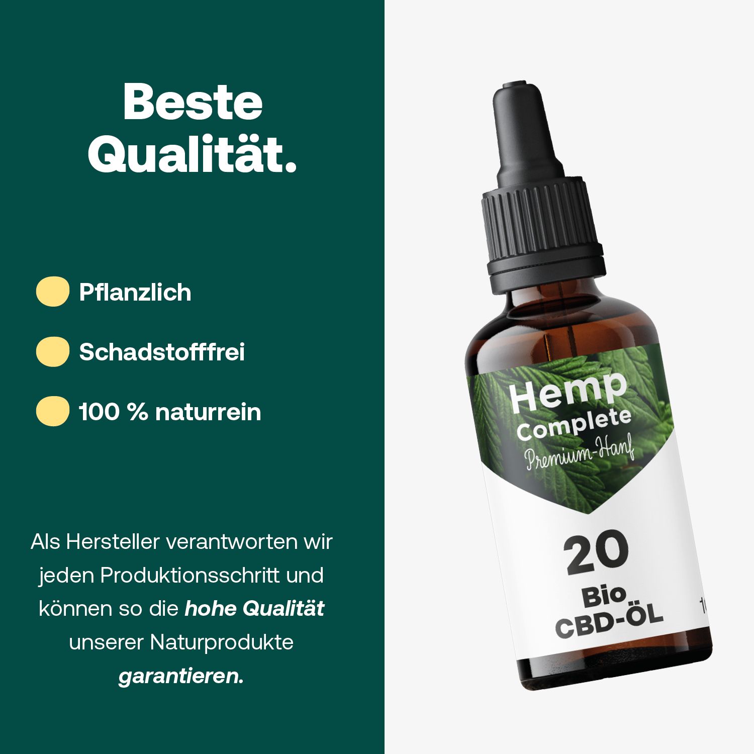 Bio CBD Öl 20 Vollspektrum Hanf-Tropfen Hemp-Complete®