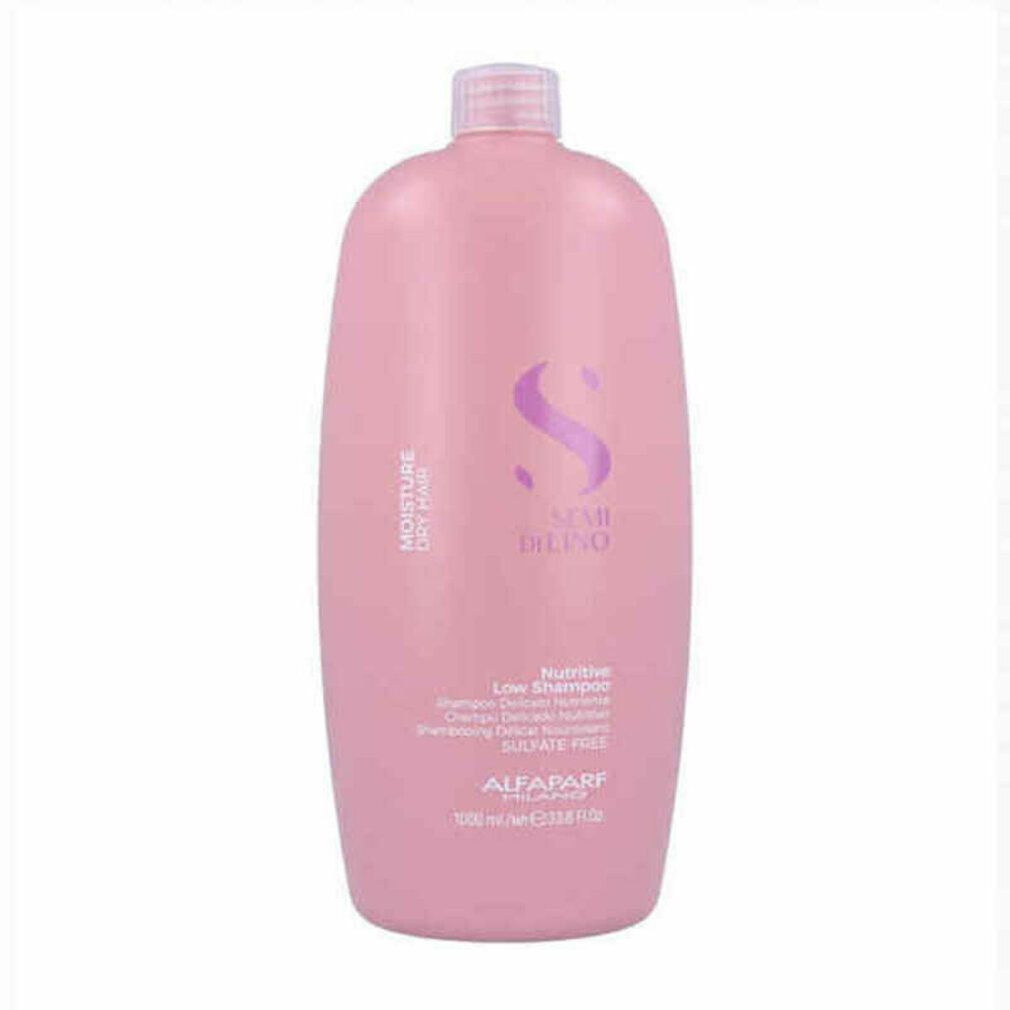 Große, ovale, rosa Flasche mit Alfaparf Milano Logo und "Semi di Lino" Schriftzug. Enthält 1000ml.