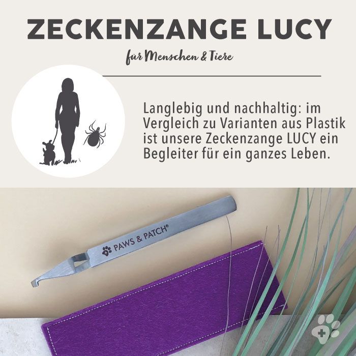 PAWS&PATCH Zeckenzange LUCY mit Etui in honig für alle Heimtiere