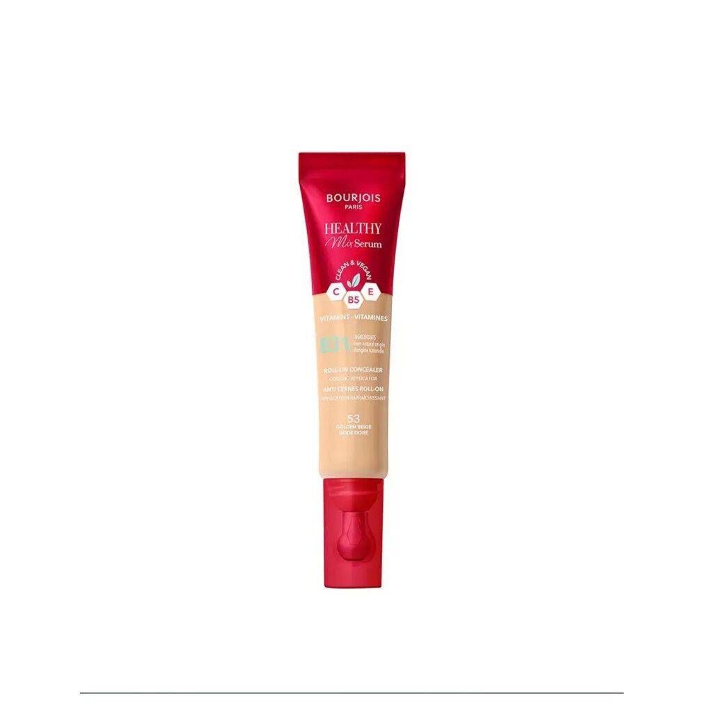 Flüssiger Abdeckstift. Rote Tube mit Produktnamen und Farbton. Farbton #53-Golden Beige. Mit Roll-On Applikator.