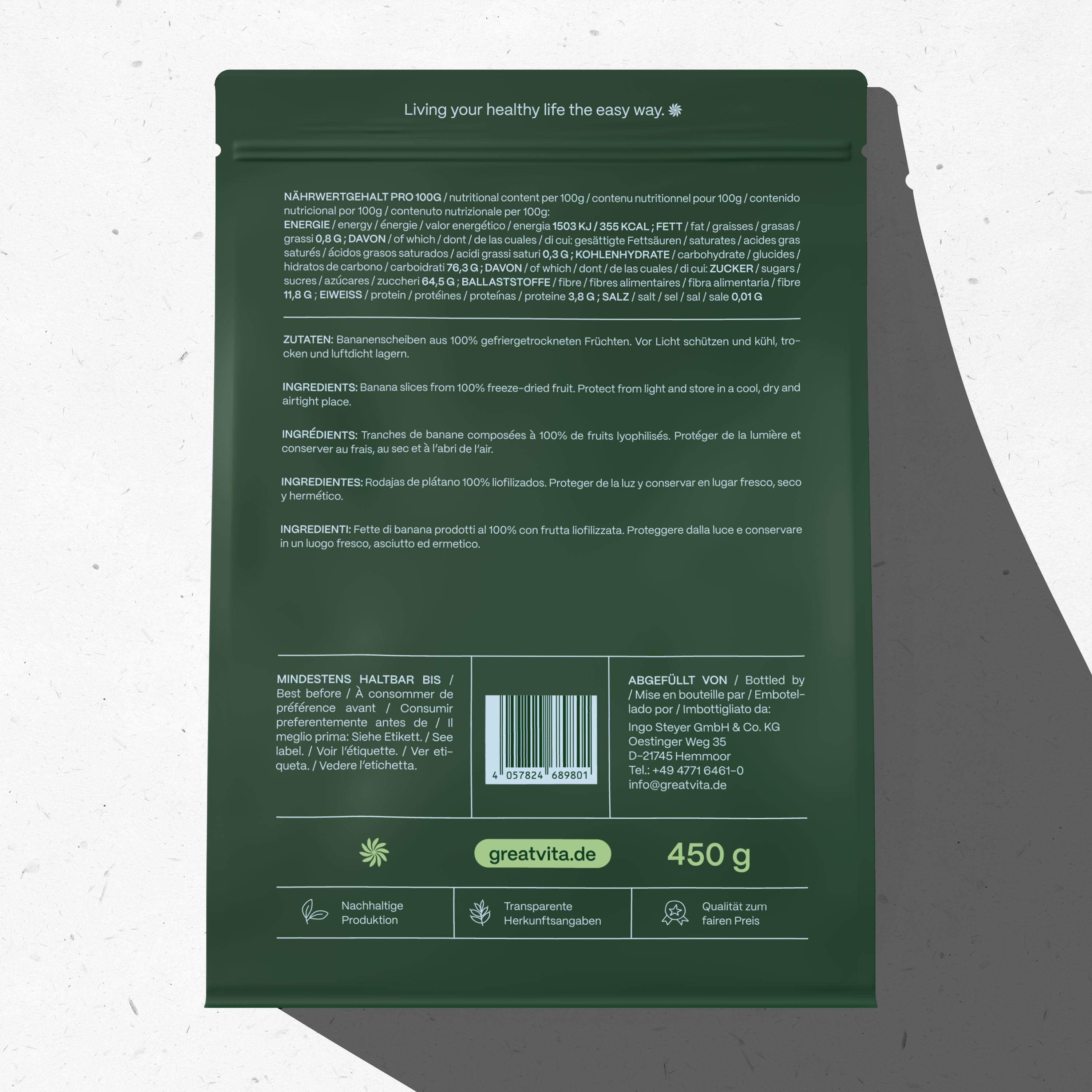 GreatVita gefriergetrocknete Bananenscheiben