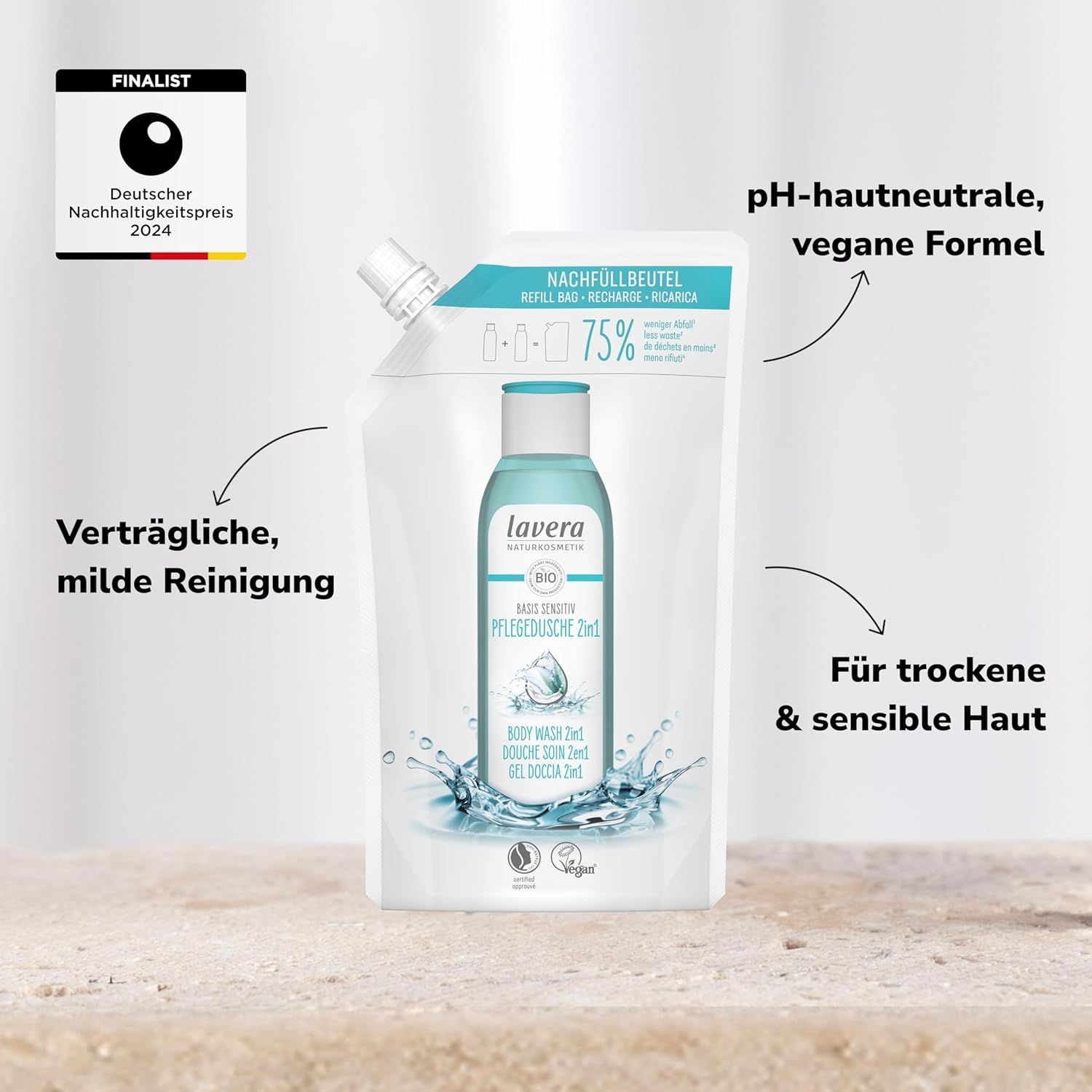 Lavera Nachfüllbeutel Basis Sensitiv Pflegedusche