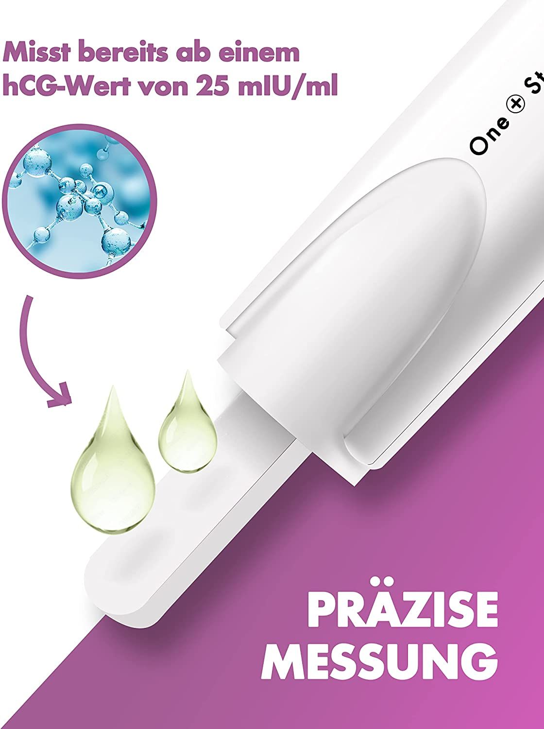 Digitaler Schwangerschaftstest. Präzise Messung. Tropfen. Anzeige "schwanger".
