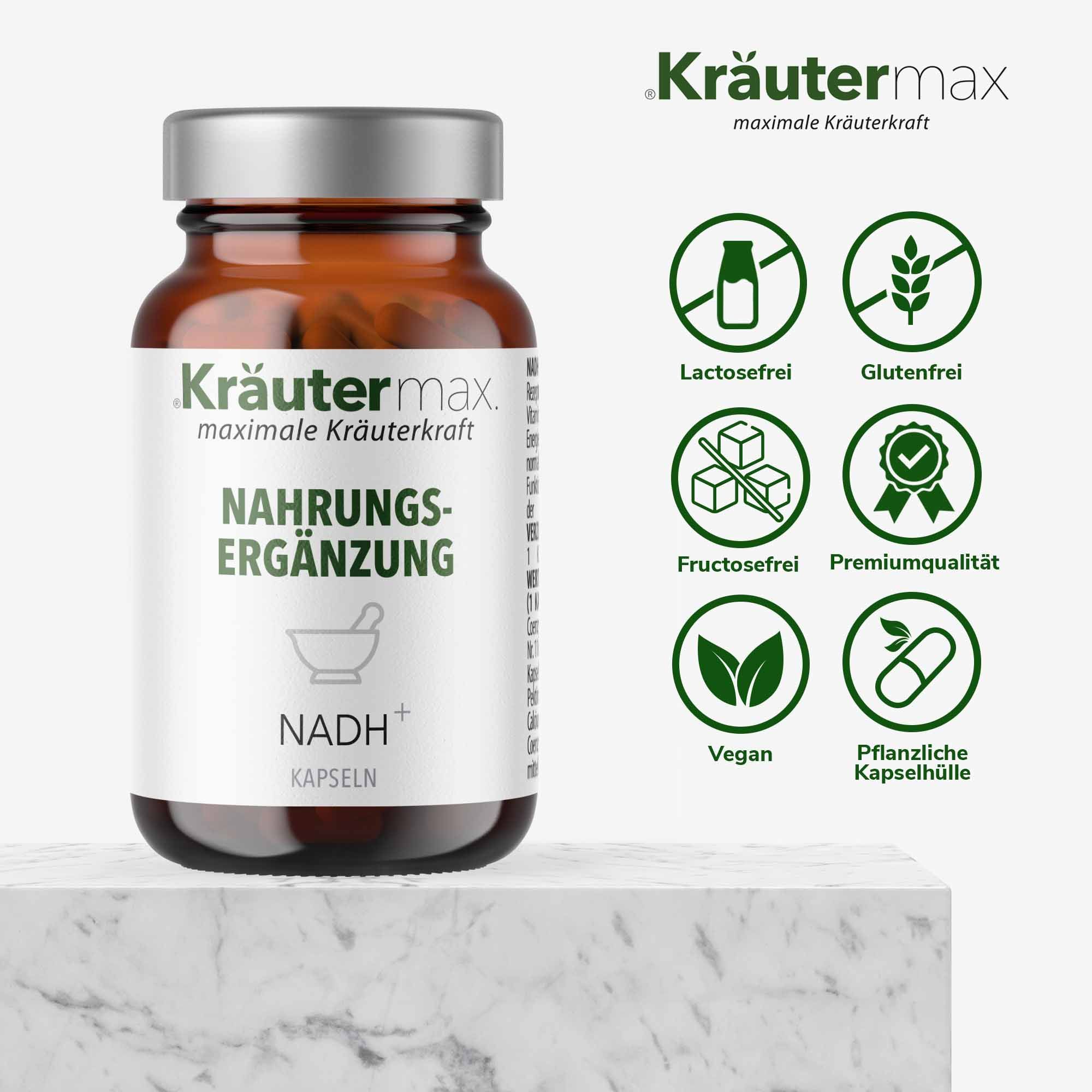 Kräutermax NADH Kapseln mit Coenzym Q10 und Carnitin