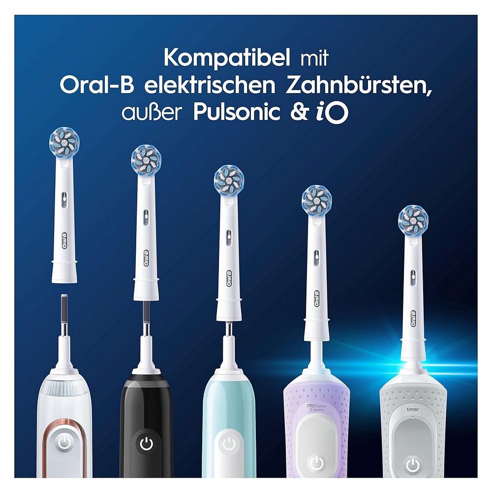 Kompatibel mit Oral-B elektrischen Zahnbürsten (außer Pulsonic & iO).