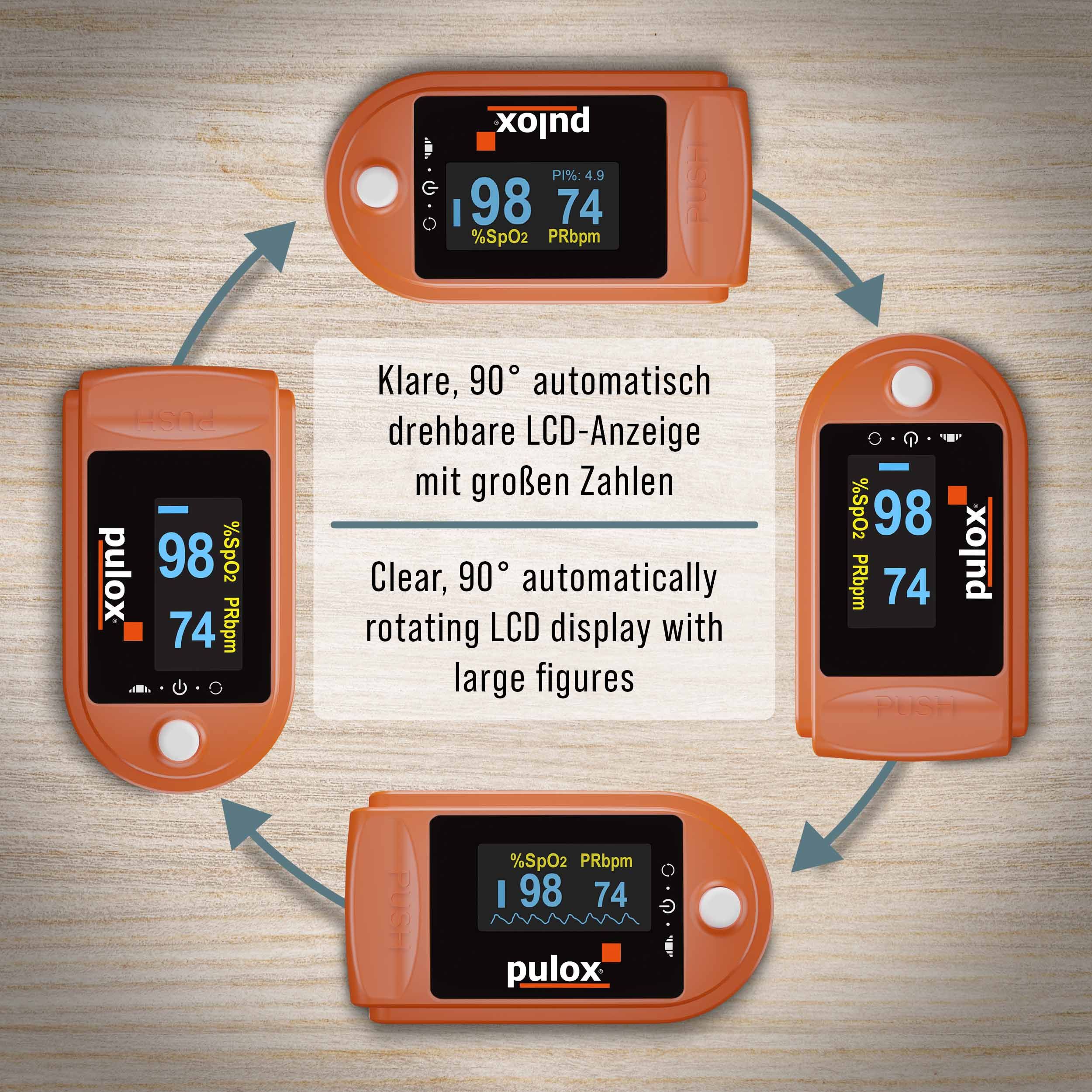 pulox - PO-200 Solo - Finger-Pulsoximeter - Orange