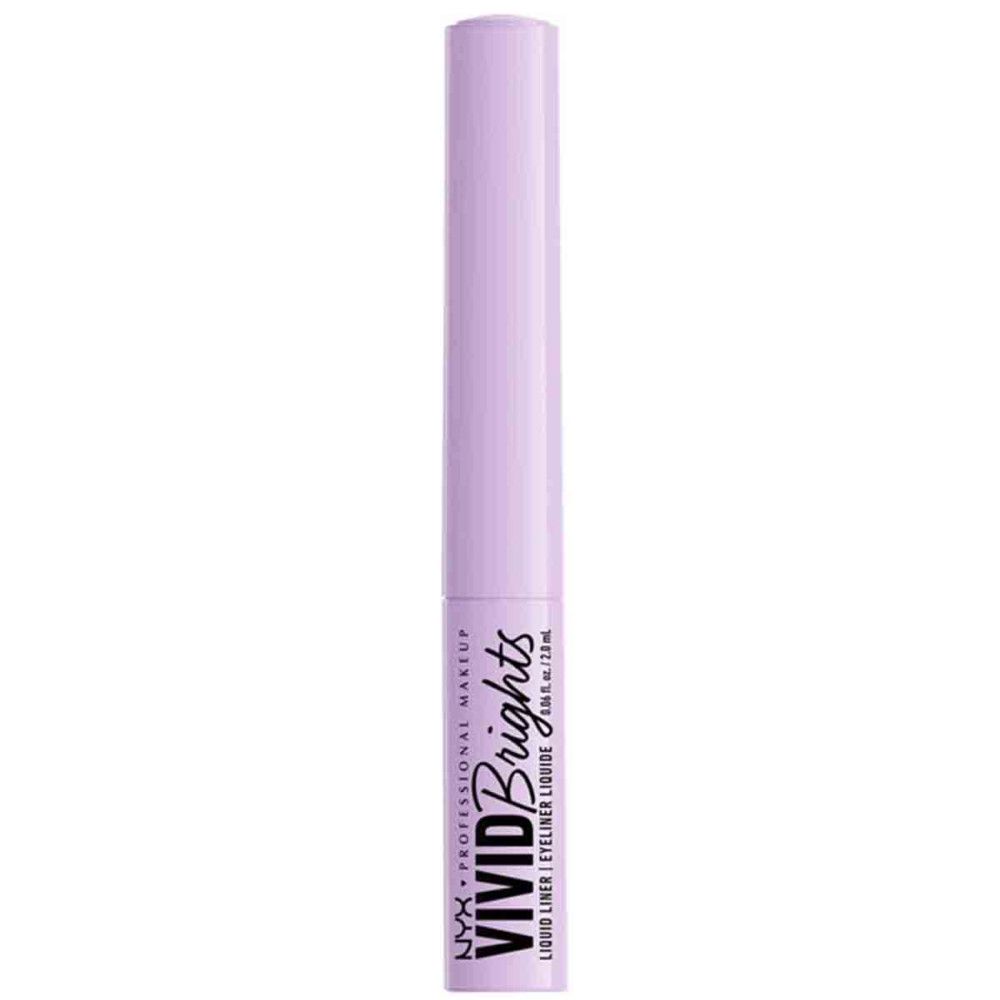 Lila flüssiger Eyeliner in einem schlanken Behälter mit Applikator.