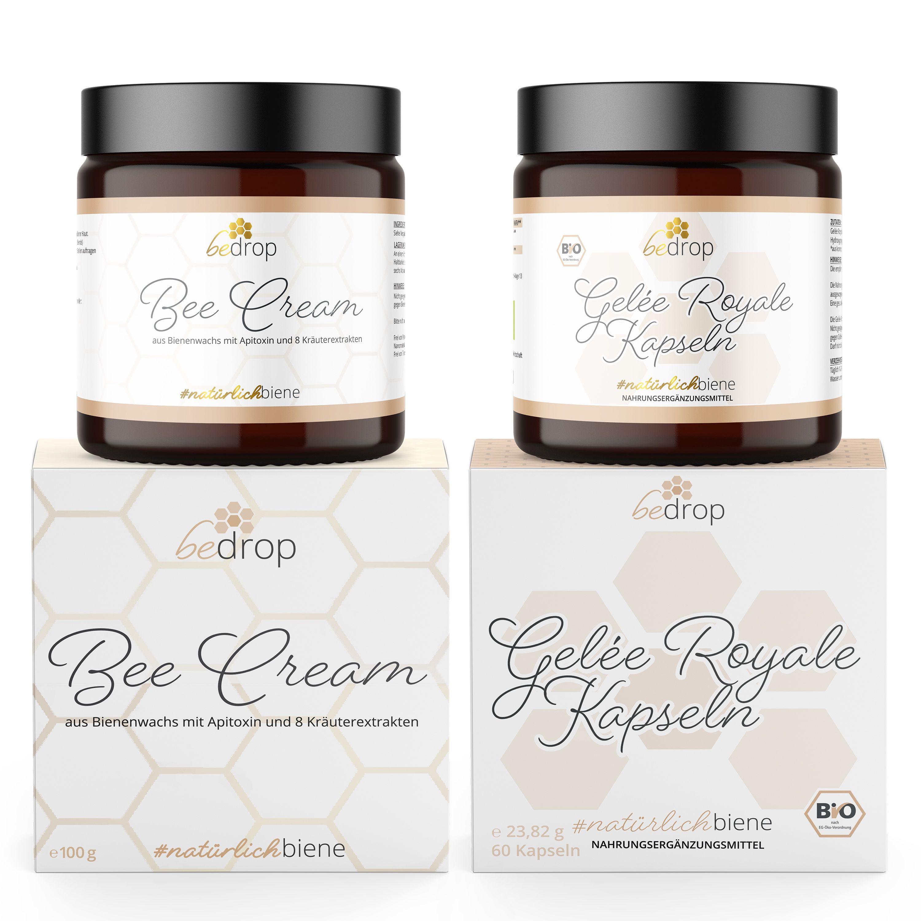 bedrop: Anti-Aging-Set | Bee Cream (Bienengiftsalbe) + Gelée Royale Kapseln