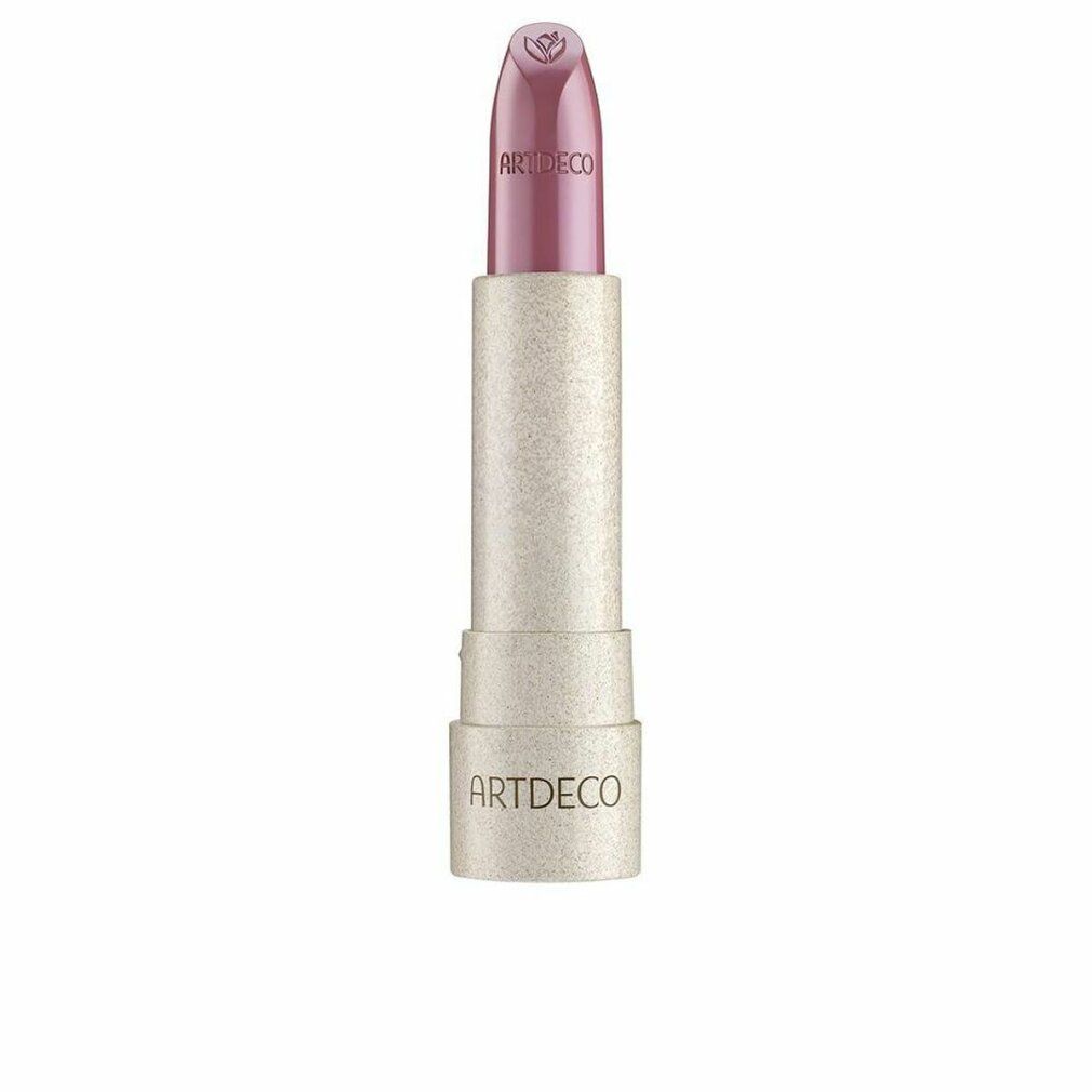 Lippenstift mit rosafarbener Spitze und beigem Gehäuse. Der Schriftzug ARTDECO ist auf dem Gehäuse sichtbar.