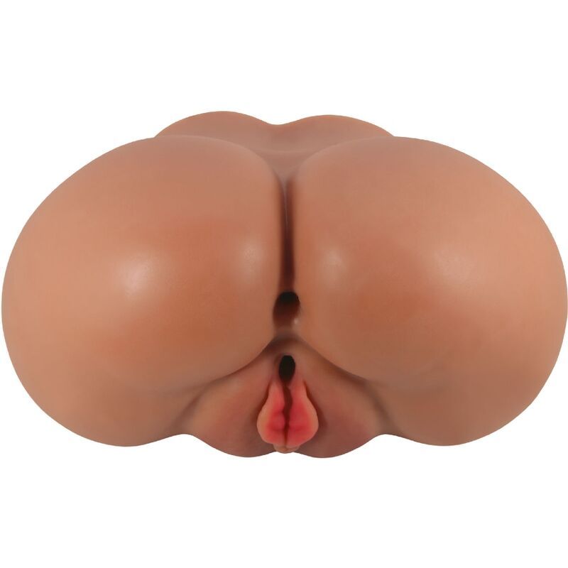 Masturbator aus hautfarbenem Material. Mit Öffnung und rosafarbenen Details.