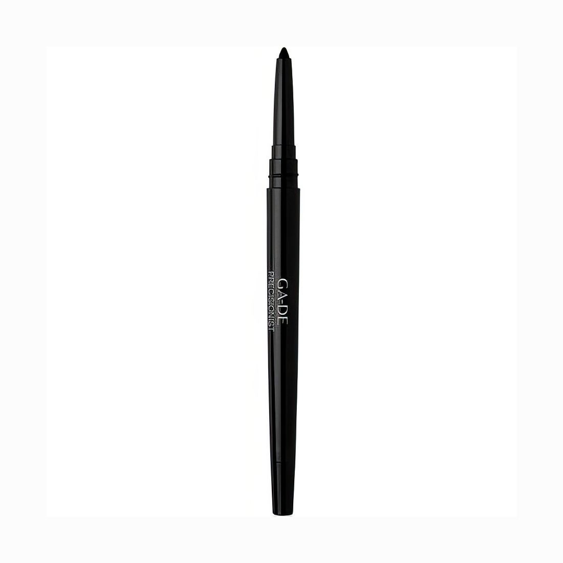 Schwarzer Eyeliner. Zylindrische Form, schwarze Hülle. Aufschrift: GA-DE Precisionist Waterproof.