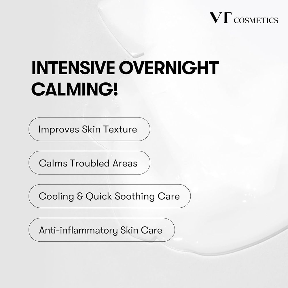VT Cosmetics: Intensive Overnight Calming. Verbessert Hauttextur, beruhigt Problemzonen, kühlende Pflege, entzündungshemmend.