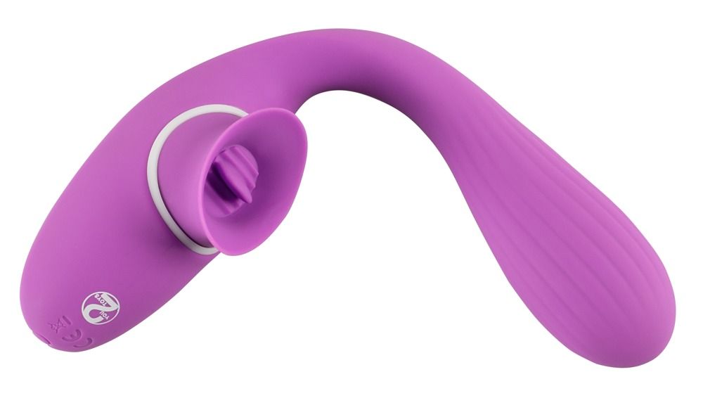 Gebogener, lila Vibrator. You2Toys Logo sichtbar.