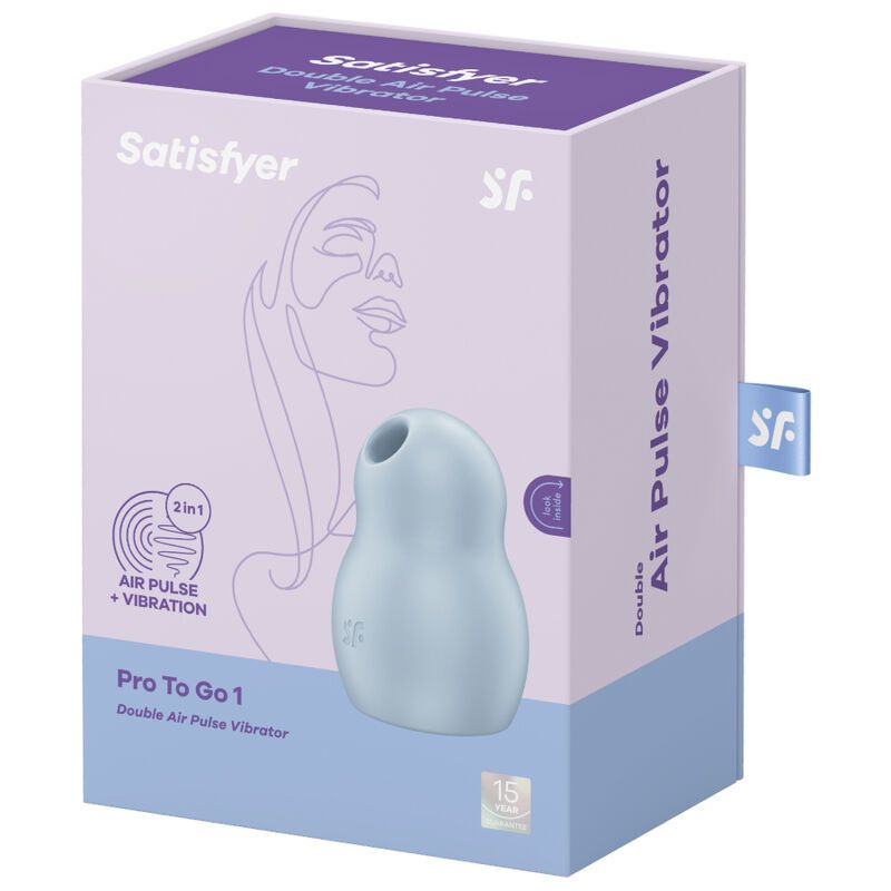 Rückseite eines hellblauen Vibrators mit CE- und WEEE-Symbolen sowie Ladekontakten.