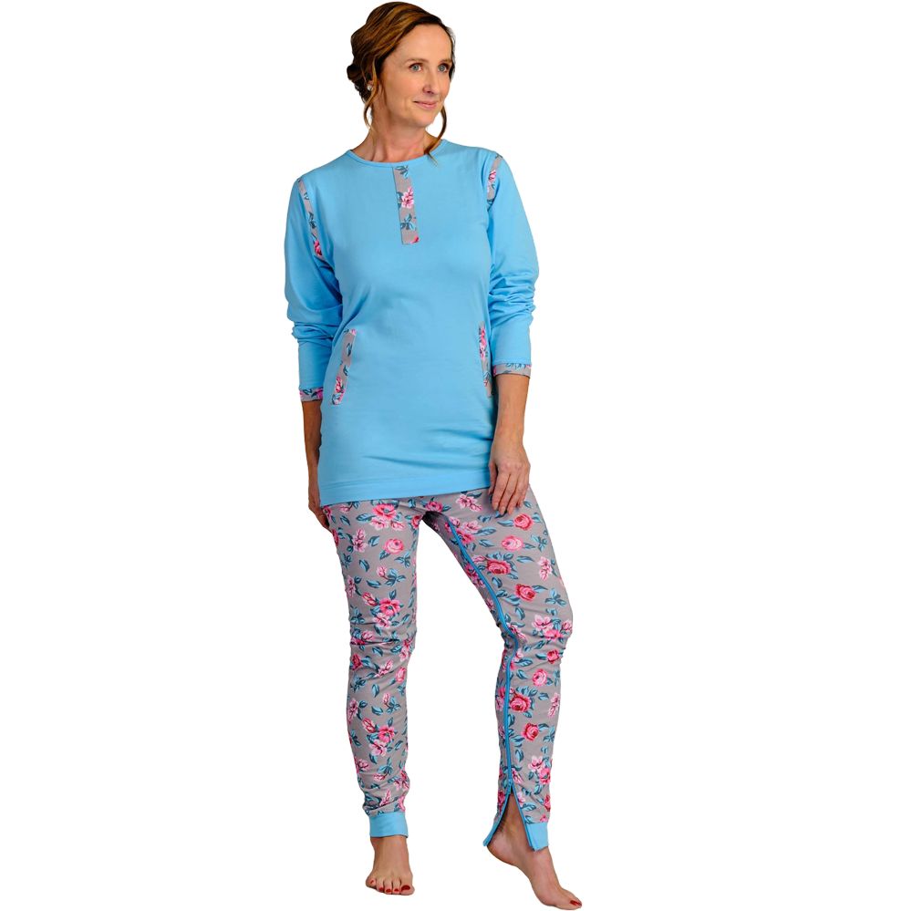 4Care Damen-Hansop-Overall lang 1081 mit Bein- und Rückenreißverschluss