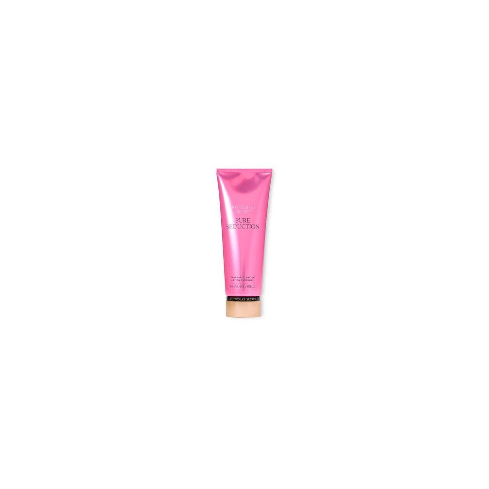 Victoria's Secret Pure Seduction Körperlotion in glänzend pinker Tube, isoliert.