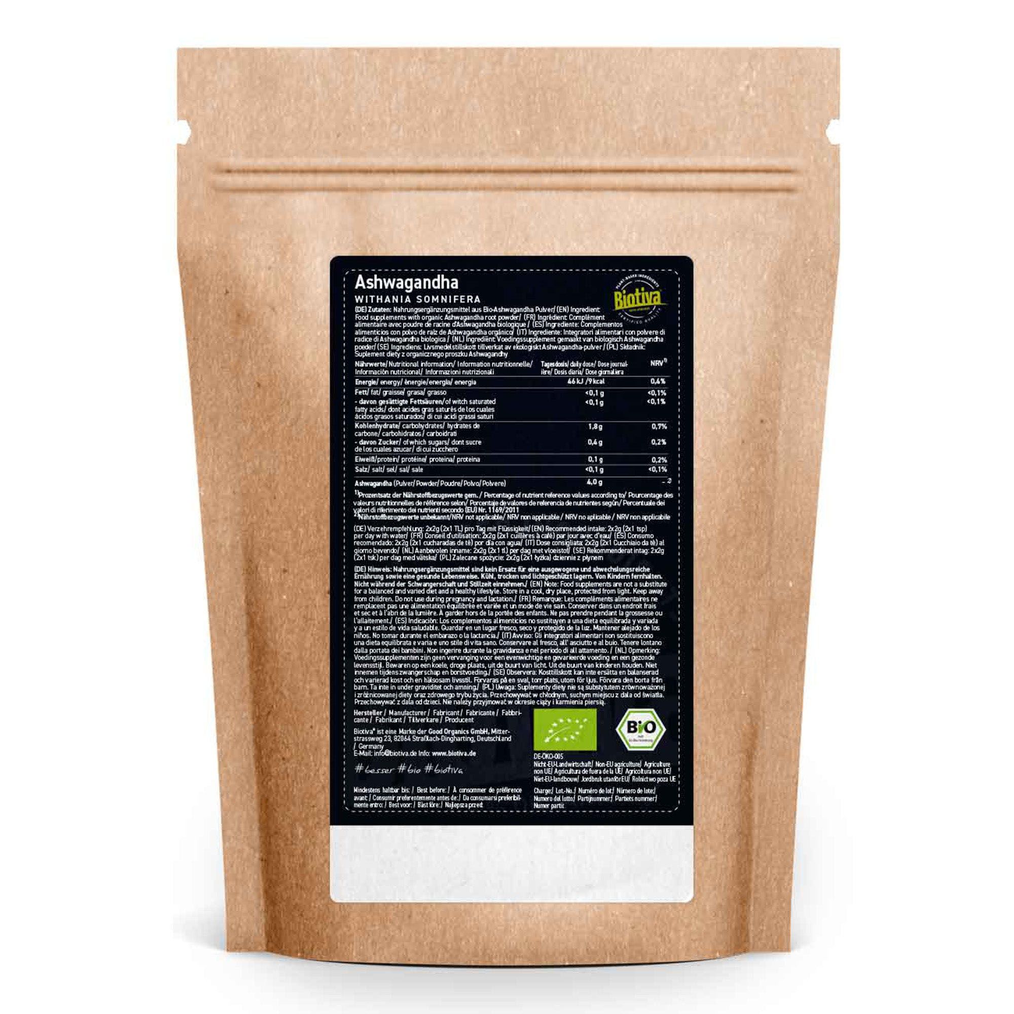 Biotiva Ashwagandha Pulver Bio