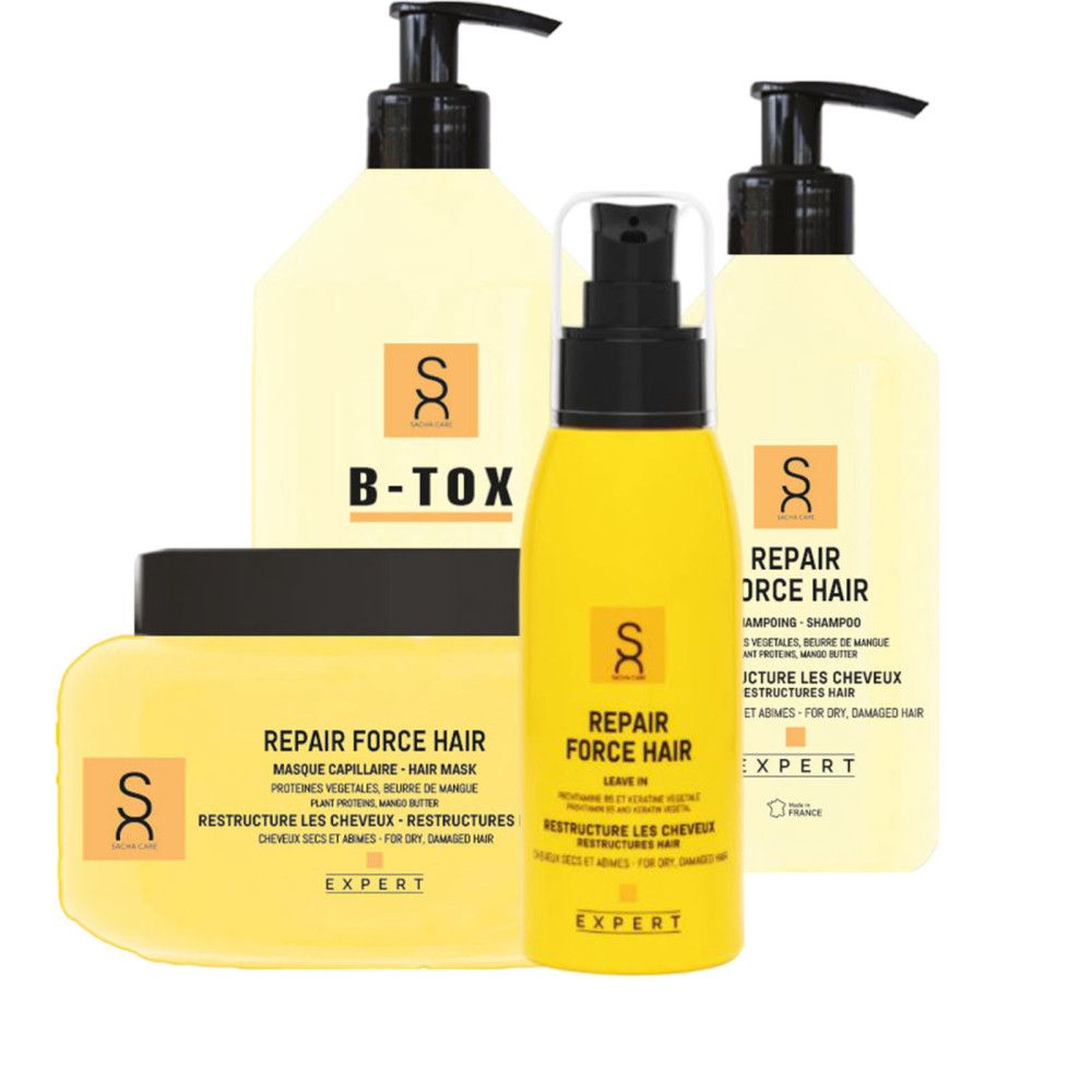Sacha Care - Repair Force Hair Pflege-Set - Shampoo - Maske - B-Tox - Leave-In