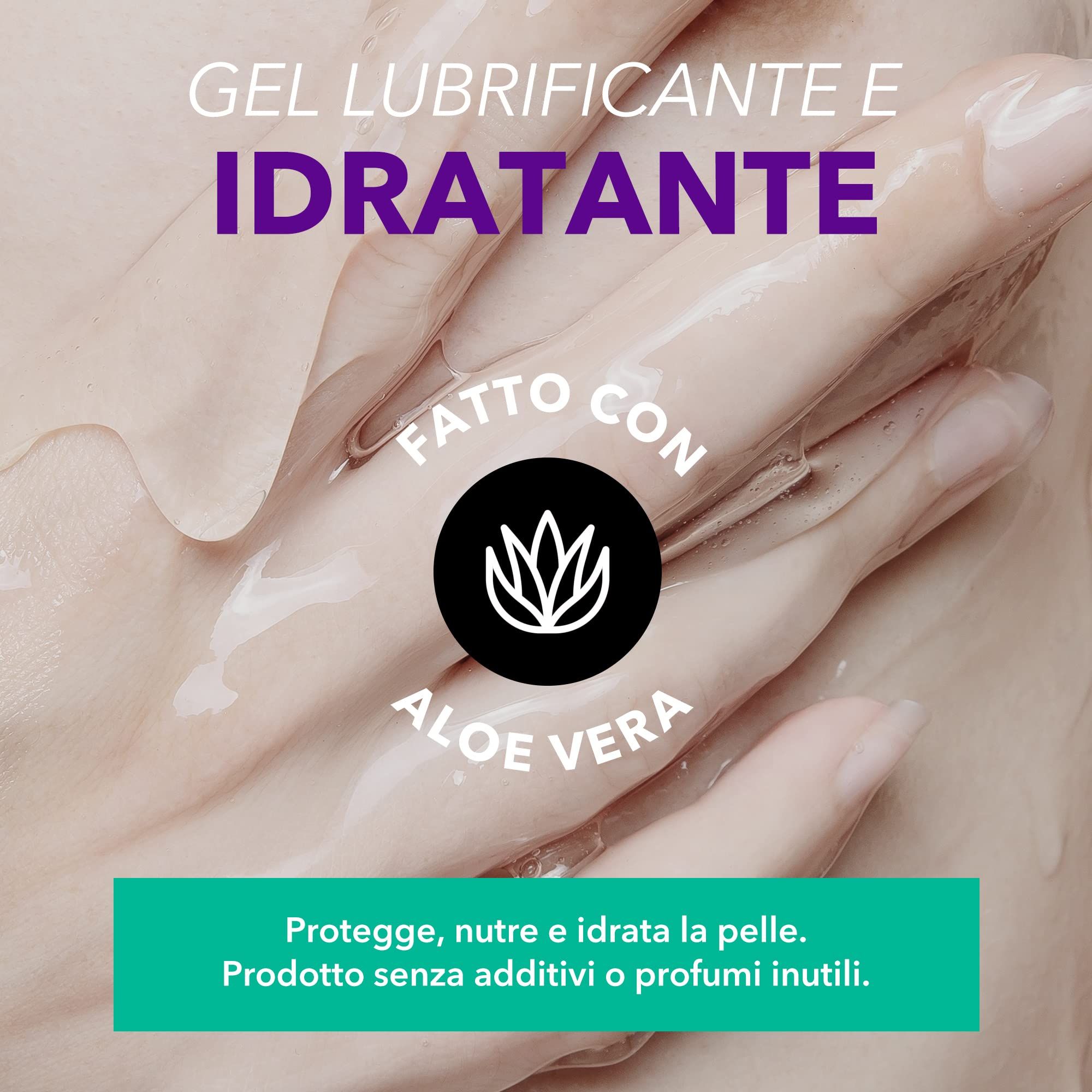 Hände mit Loovara Gleitmittel und Feuchtigkeitsgel. Mit Aloe Vera. Schützt, nährt und hydriert die Haut.