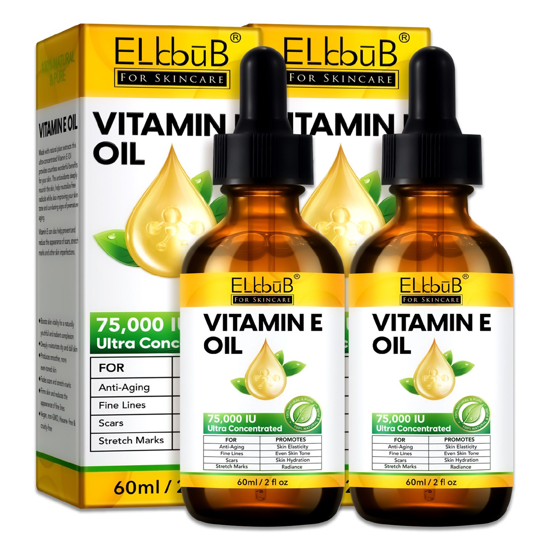 P-Beauty Hautöl mit Vitamin E für Hautstraffung und Narbenreduzierung 75.000IE