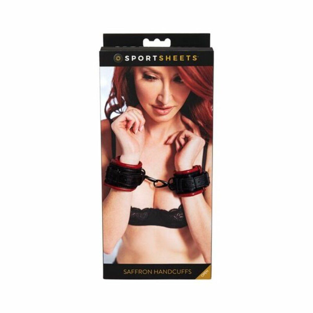 Sportsheets Saffron Cuffs - Black & Red