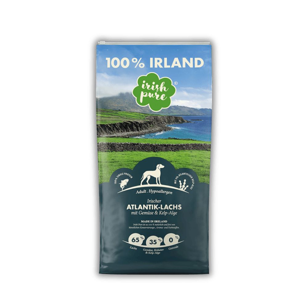 Hundefutter-Sack Irish Pure mit Atlantik-Lachs, 100% Irland, mit Gemüse & Kelp-Alge.