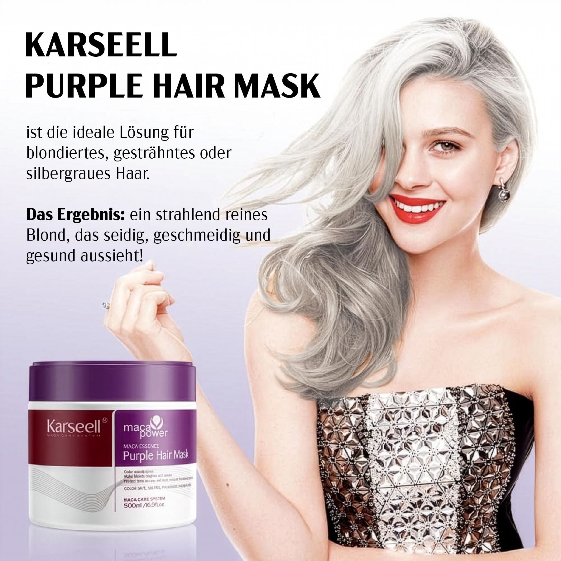 Karseell Haarmaske Purple für Blondes Blondiertes Graues Haar